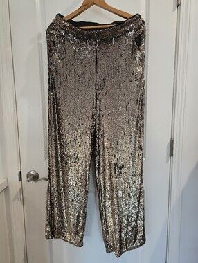 Gold Sequin Express Pants 12R